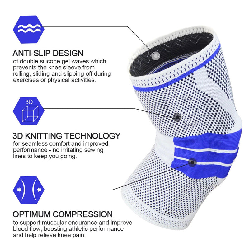 Knee Sleeve With Silicone Pad And Spring For Your Free Movement